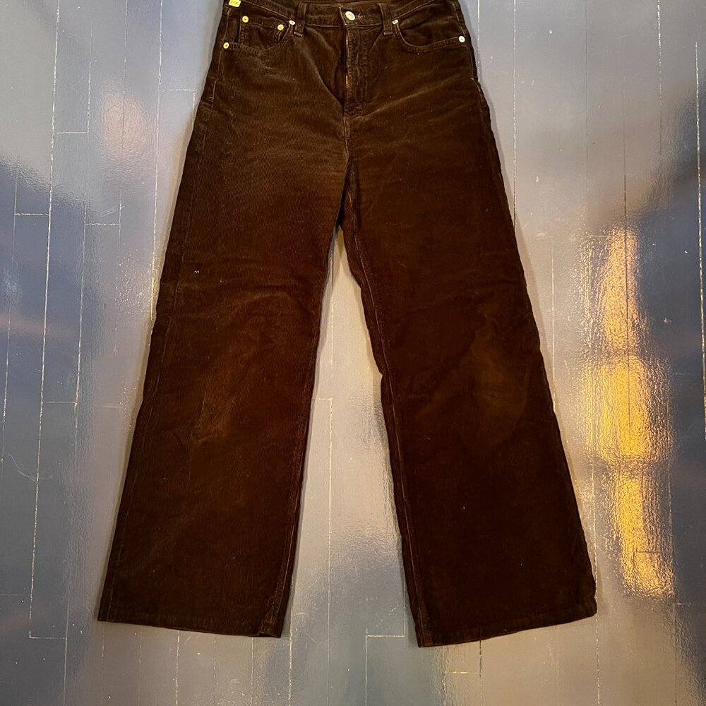 Citizens of Humanity wide leg Paloma Black Corduroys, Size 26